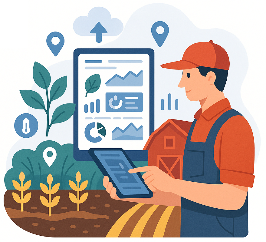 Farm Management Software Illustration